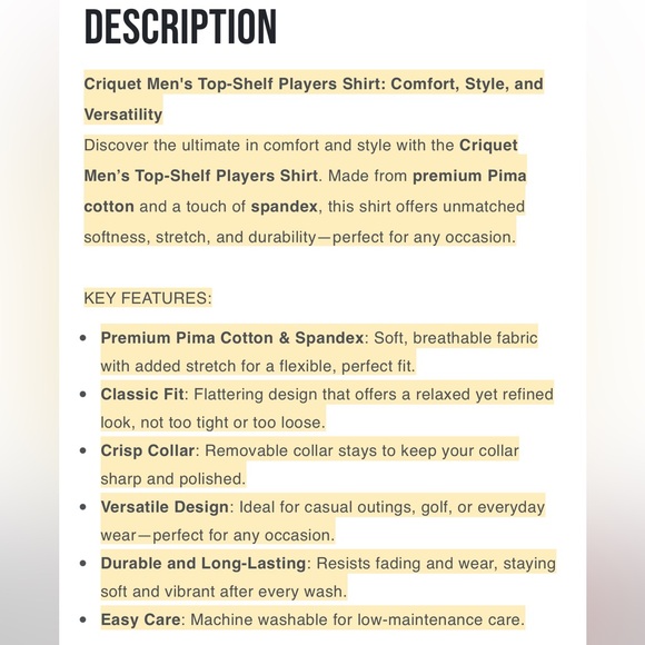NWT Criquet Men’s Top Shelf Player’s Polo Shirt - Picture 9 of 9